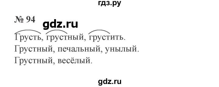 ГДЗ по русскому языку 2 класс  Канакина   часть 1 / упражнение - 94, Решебник №3 к учебнику 2015