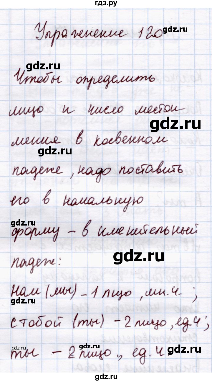 ГДЗ по русскому языку 4 класс  Канакина   часть 2 / упражнение - 120, Решебник №4 к учебнику 2014