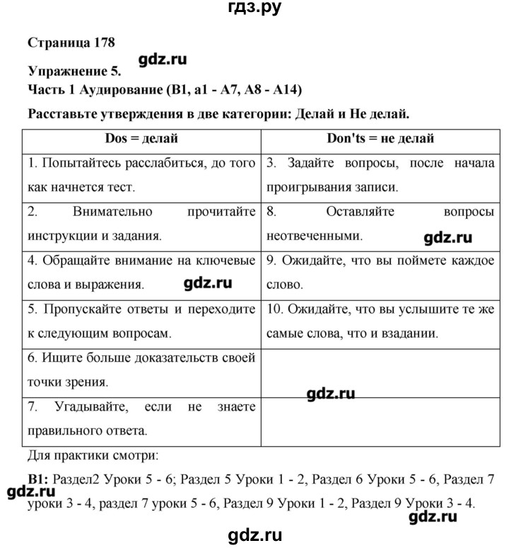 ГДЗ по английскому языку 11 класс Гроза New Millennium  страница - 178, Решебник №1