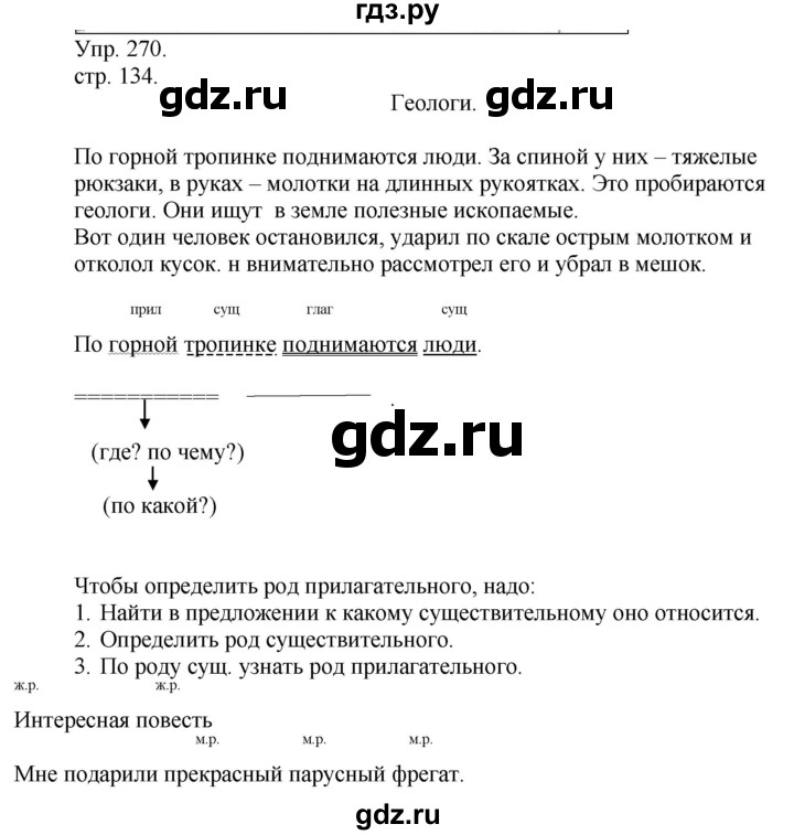 ГДЗ по русскому языку 4 класс  Рамзаева   упражнение - 270, Решебник №1