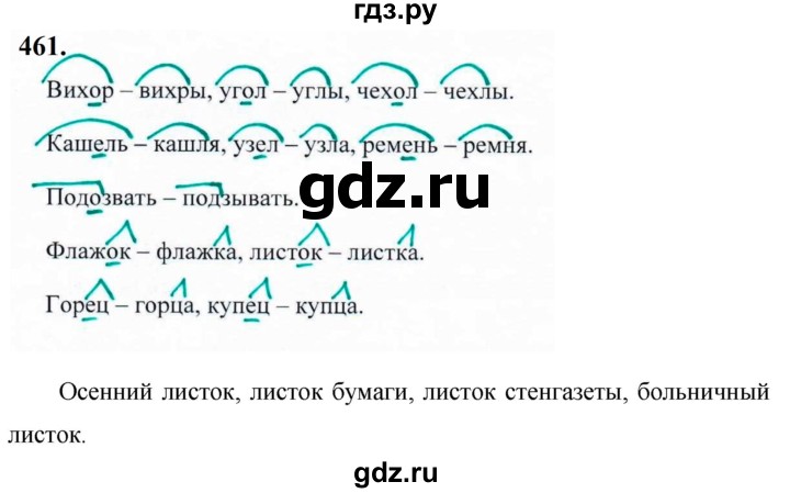 ГДЗ по русскому языку 5 класс  Ладыженская   упражнение - 461, Решебник №1 к учебнику 2019