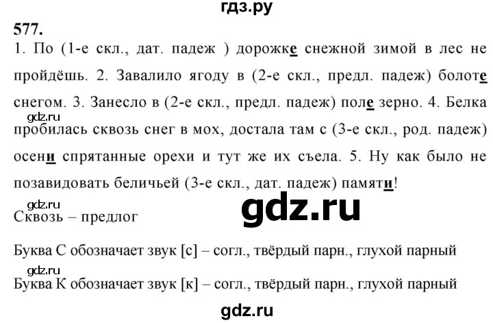 ГДЗ по русскому языку 5 класс  Ладыженская   упражнение - 577, Решебник №1 к учебнику 2019