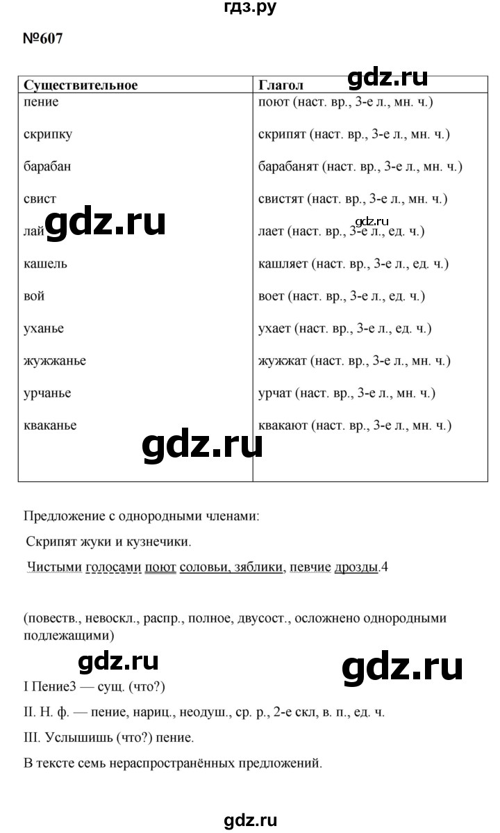 ГДЗ по русскому языку 5 класс  Ладыженская   упражнение - 607, Решебник к учебнику 2016