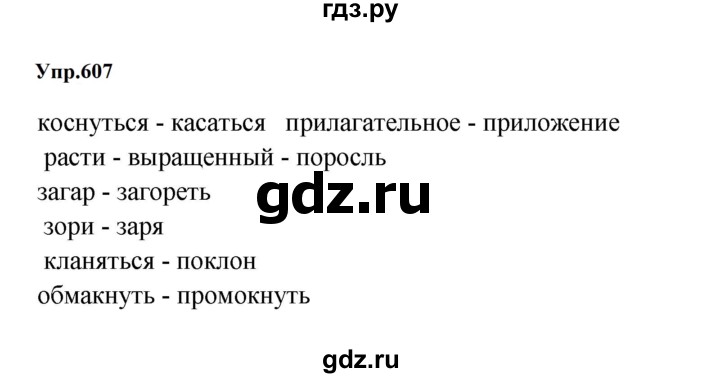 ГДЗ по русскому языку 5 класс  Ладыженская   упражнение - 607, Решебник к учебнику 2023-2024