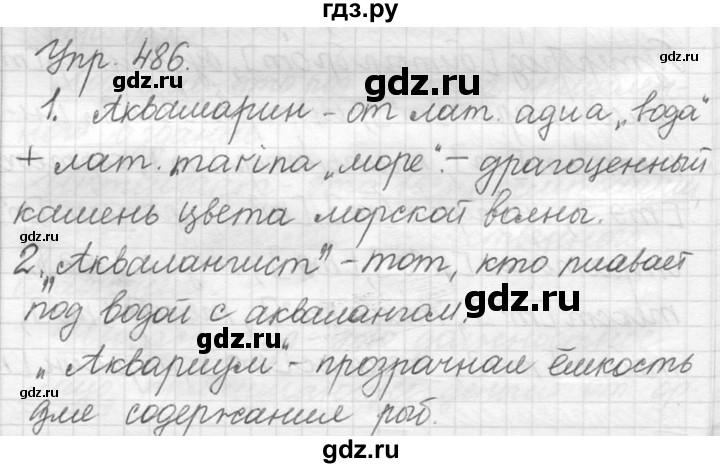 ГДЗ по русскому языку 5 класс  Львова   упражнение - 486, Решебник №3