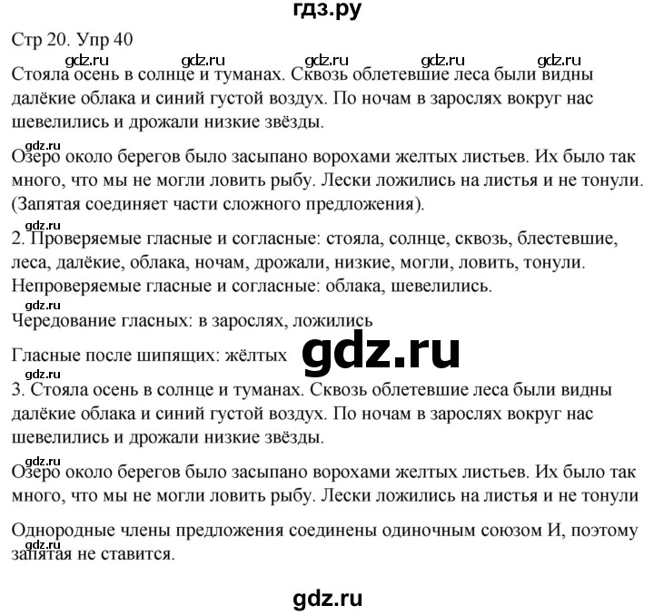 ГДЗ по русскому языку 6 класс  Разумовская   упражнение - 40, Решебник №1 к учебнику 2022