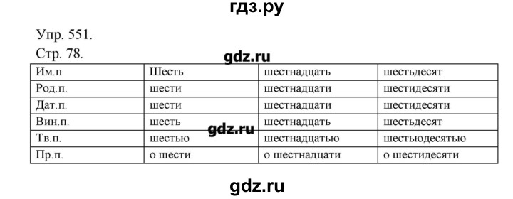ГДЗ по русскому языку 6 класс  Львова   упражнение - 551, Решебник №1