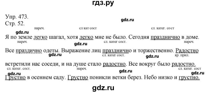 ГДЗ по русскому языку 7 класс  Львова   упражнение - 473, Решебник №1