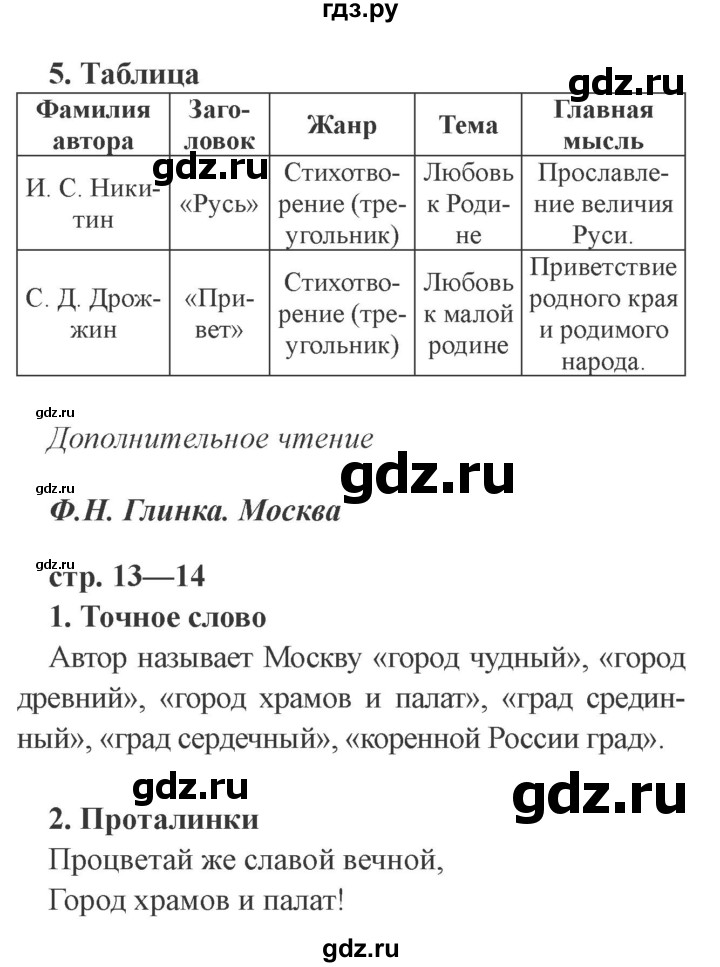 ГДЗ по литературе 3 класс Ефросинина рабочая тетрадь  часть 2 (страница) - 13, Решебник 2