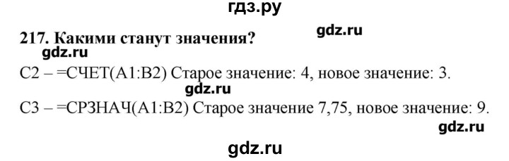 ГДЗ по информатике 9 класс Босова рабочая тетрадь  задание - 217, Решебник