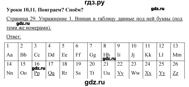 ГДЗ по немецкому языку 2 класс  Бим рабочая тетрадь  часть 1. страница - 29, Решебник №1