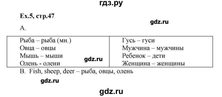 ГДЗ по английскому языку 3 класс  Афанасьева Rainbow  часть 2. страница - 47, Решебник №1