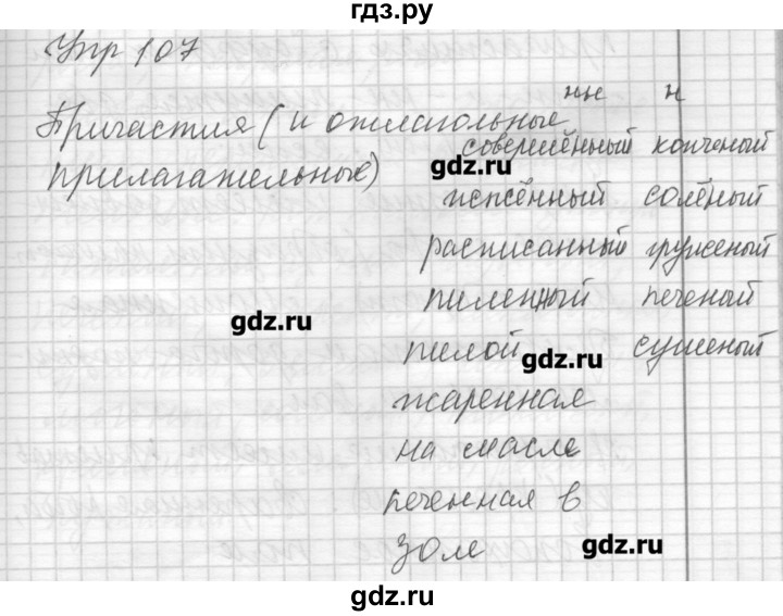 ГДЗ по русскому языку 7 класс Бунеев   упражнение - 107, Решебник