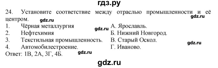 ГДЗ по географии 9 класс  Николина Мой тренажер  Центральная Россия - 24, Решебник