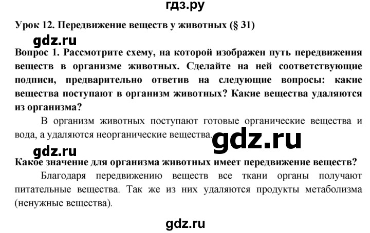 ГДЗ по биологии 6 класс  Пасечник рабочая тетрадь  урок 12 - 1, Решебник