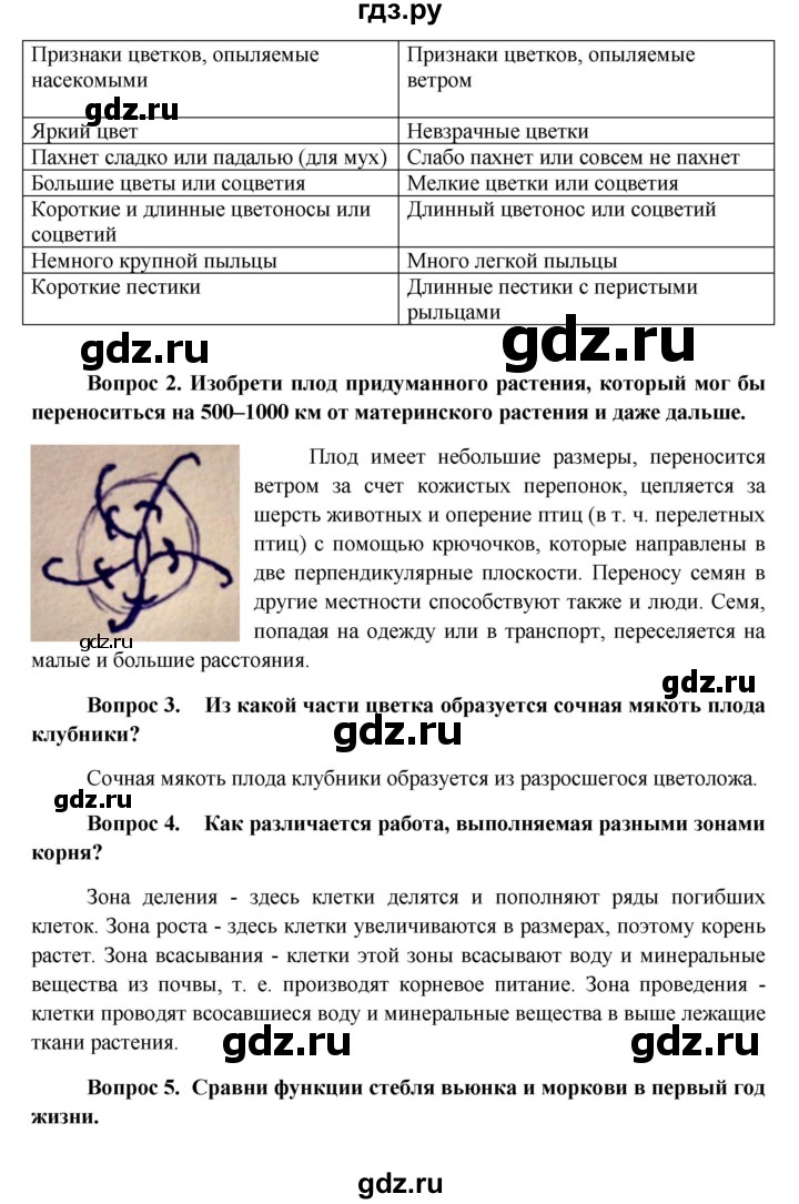 ГДЗ по биологии 6 класс Ловягин   параграф - § 15, Решебник