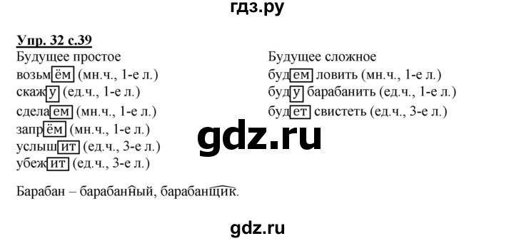 ГДЗ по русскому языку 4 класс Каленчук   часть 3. упражнение - 32, Решебник №1