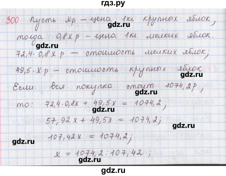 ГДЗ по математике 6 класс Гамбарин сборник задач и упражнений   упражнение - 300, Решебник