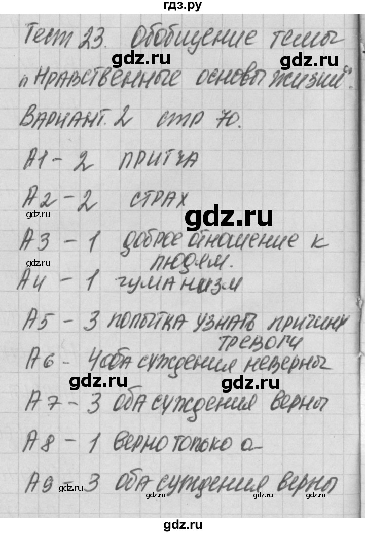 ГДЗ по обществознанию 6 класс Поздеев контрольно-измерительные материалы  тест 23. вариант - 2, Решебник