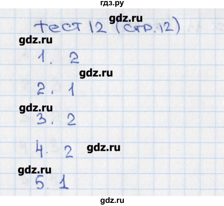 ГДЗ по математике 5 класс Чулков тематические тесты (Никольский)  вариант 1. тест - 12, Решебник