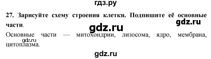 ГДЗ по биологии 5 класс  Сонин рабочая тетрадь  упражнение - 27, Решебник №1