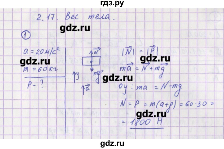 ГДЗ по физике 10‐11 класс Громцева сборник задач (Мякишев)  глава 2 / параграф 17 - 1, Решебник