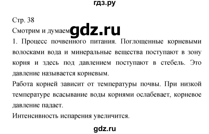 ГДЗ по биологии 5‐6 класс Сухорукова тетрадь-тренажер  часть 2 (страница) - 38, Решебник №1