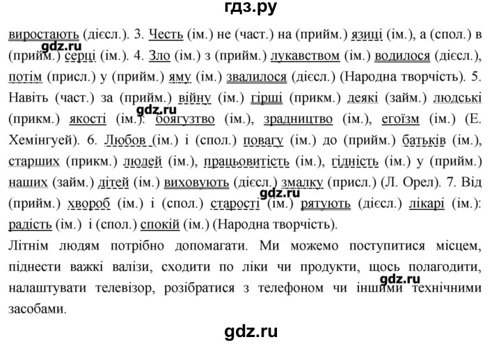 ГДЗ по украинскому языку 7 класс Глазова   вправа - 58, Решебник