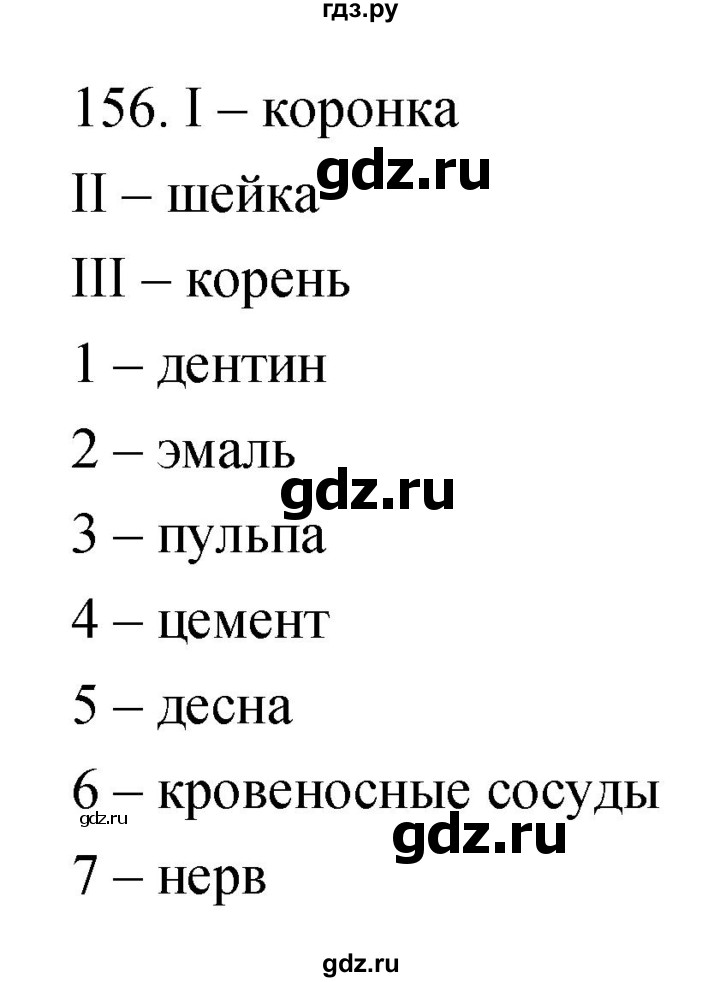 ГДЗ по биологии 8 класс Сонин рабочая тетрадь Человек  номер - 156, Решебник к тетради 2019