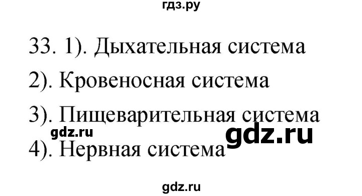 ГДЗ по биологии 8 класс Сонин рабочая тетрадь Человек  номер - 33, Решебник к тетради 2019
