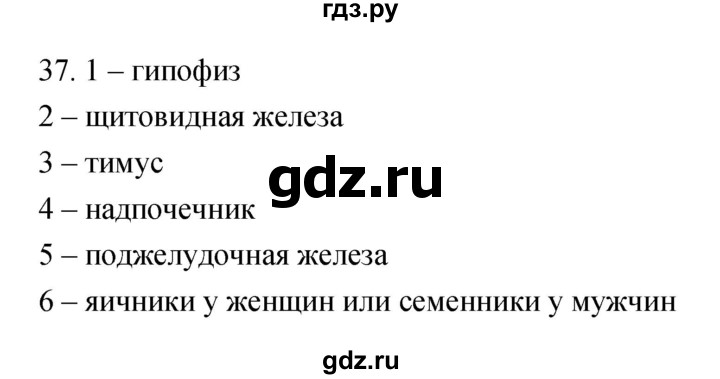 ГДЗ по биологии 8 класс Сонин рабочая тетрадь Человек  номер - 37, Решебник к тетради 2019