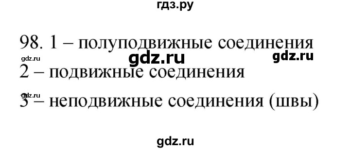 ГДЗ по биологии 8 класс Сонин рабочая тетрадь Человек  номер - 98, Решебник к тетради 2019