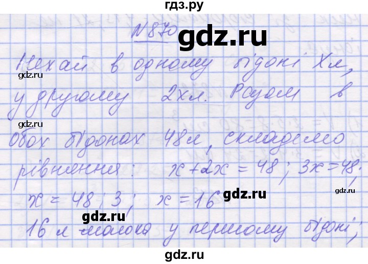 ГДЗ по математике 5 класс Истер   вправа - 870, Решебник №1