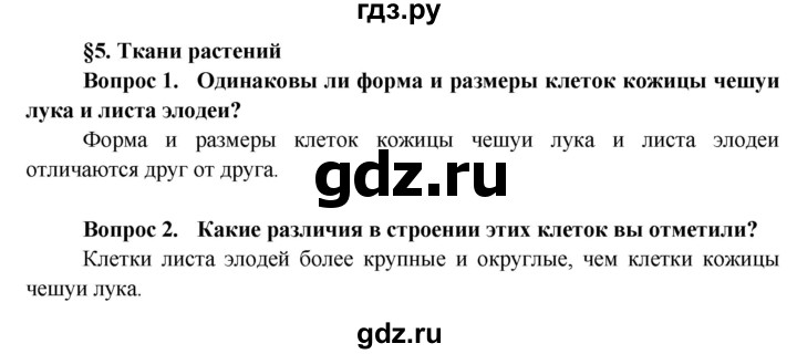 ГДЗ по биологии 6 класс Пасечник Покрытосеменные растения: строение и жизнедеятельность  страница - 28, Решебник
