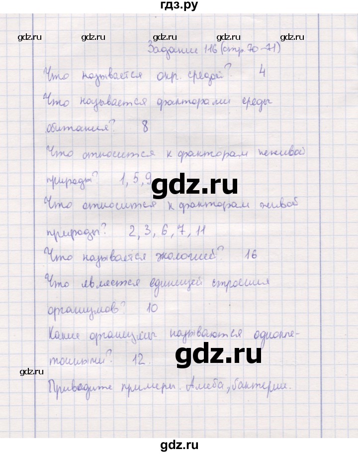 ГДЗ по природоведению 5 класс  Сухова рабочая тетрадь  задание - 116, Решебник