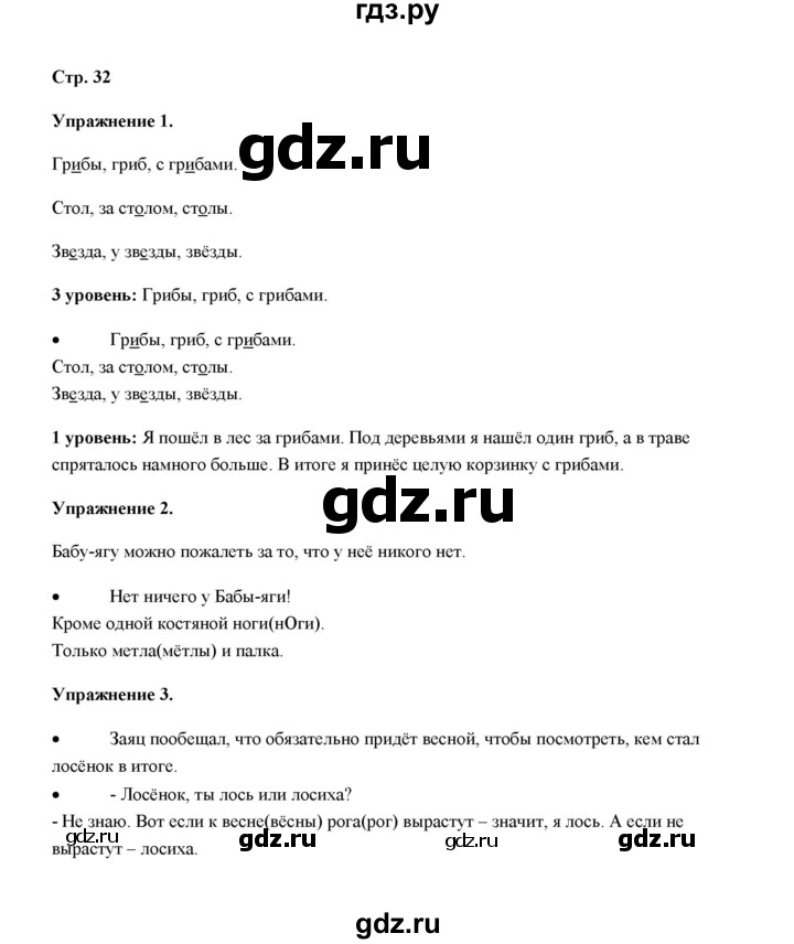 ГДЗ по русскому языку 4 класс Якубовская  Для обучающихся с интеллектуальными нарушениями часть 1 (страница) - 32, Решебник №1