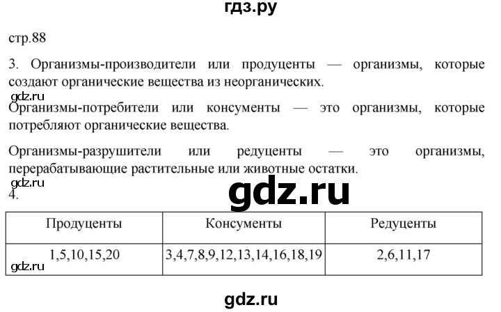 ГДЗ по биологии 5 класс  Пасечник рабочая тетрадь Базовый уровень страница - 88, Решебник